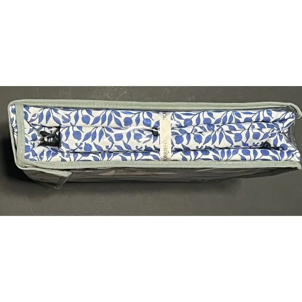 William MORRIS & CO. KING Duvet Cover Set Blue White Reversible COTTON